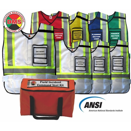 Disaster Management Systems Field Incident Command Vest Kit, Window Vests DMS-05301W